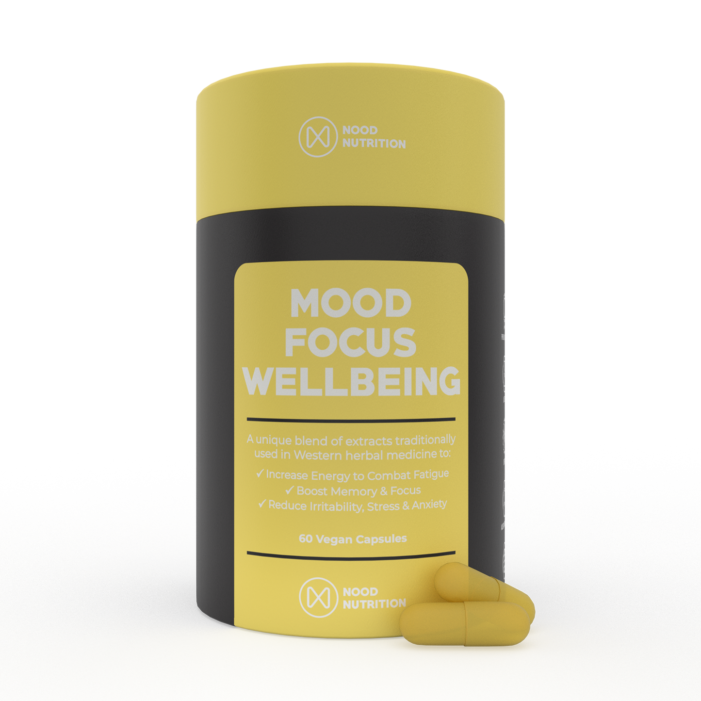 Mood Focus + Wellbeing | Single tub with capsules | Nood Nutrition