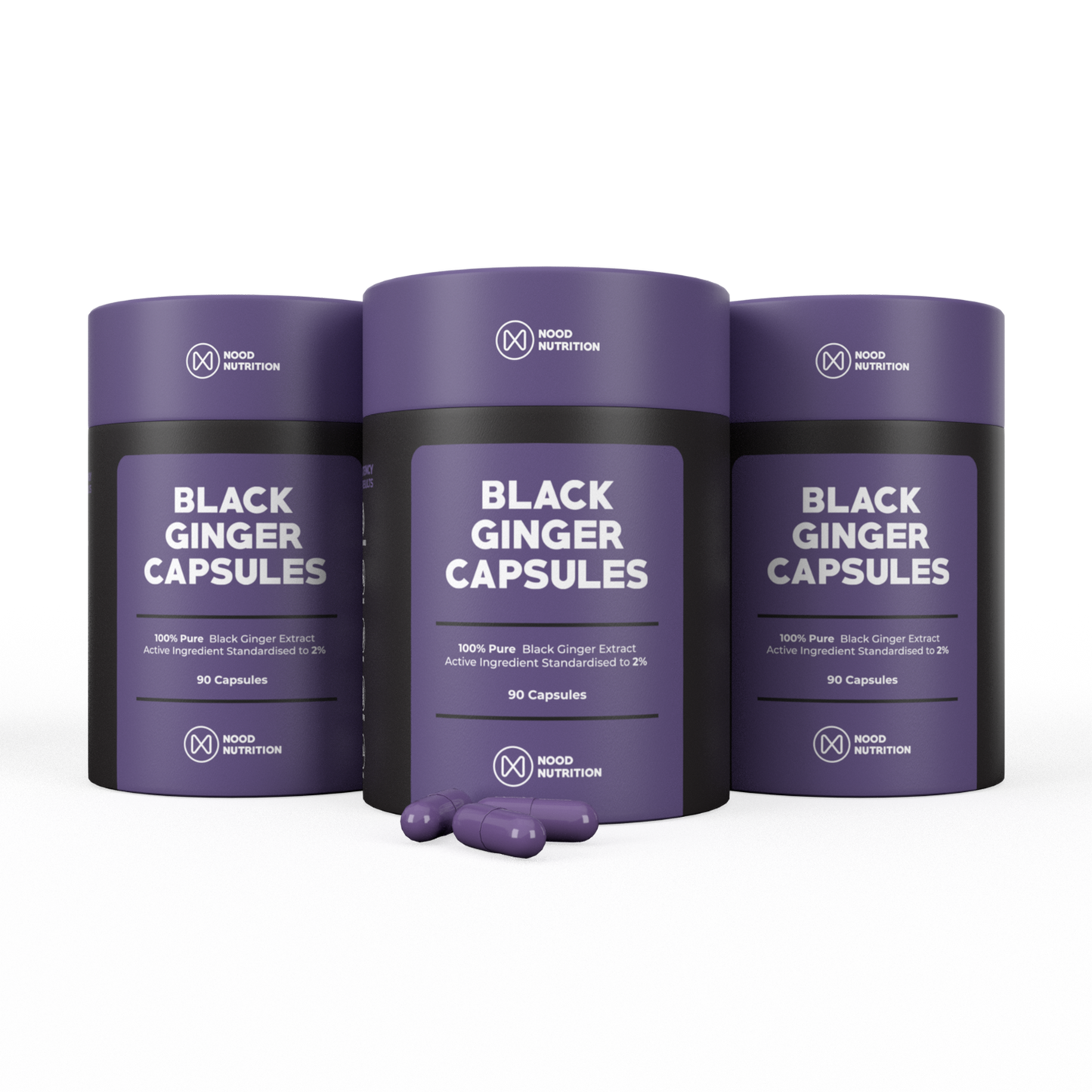 Nood Nutrition - Black Ginger Capsules - Three Tubs