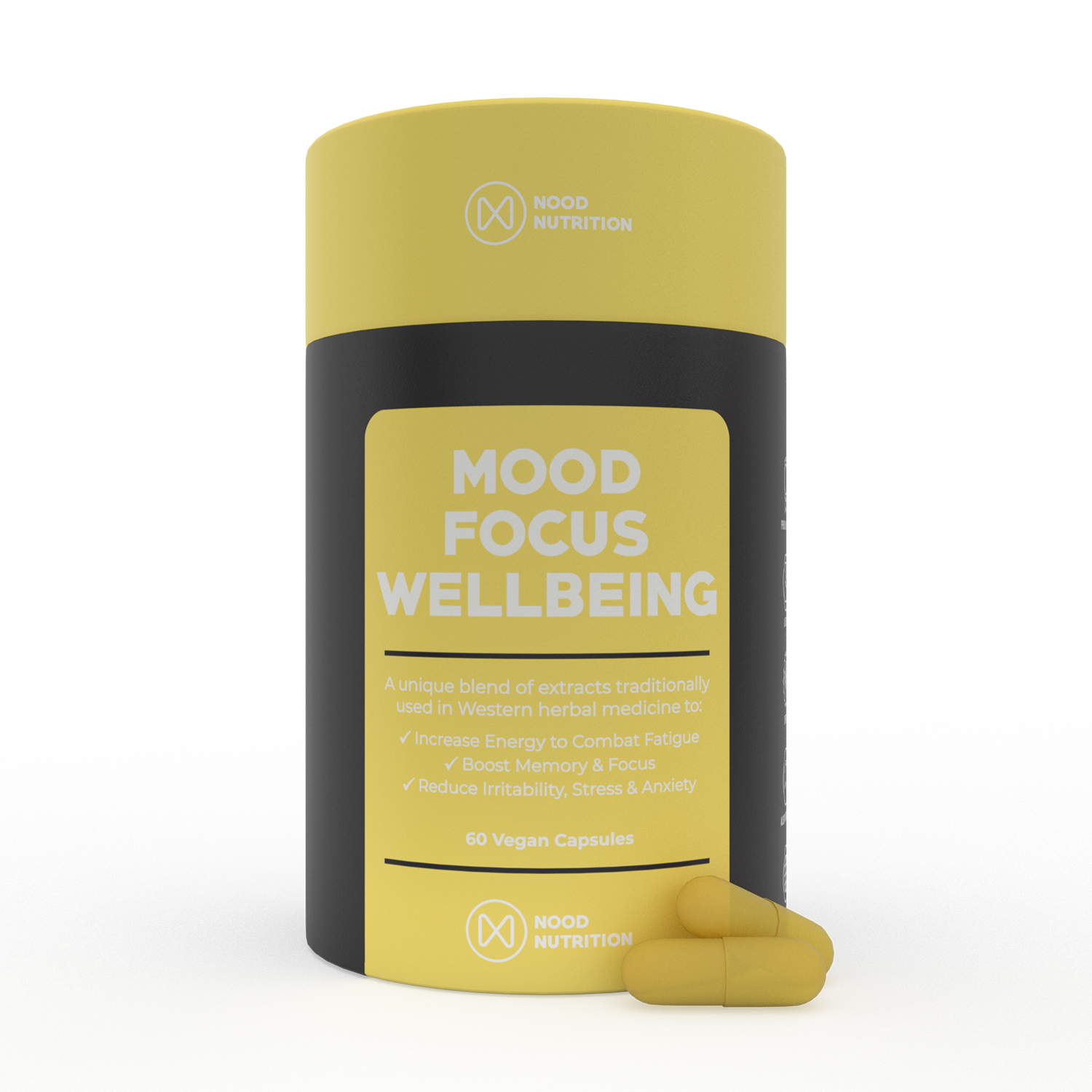 Mood Focus + Wellbeing | Single tub with capsules | Nood Nutrition
