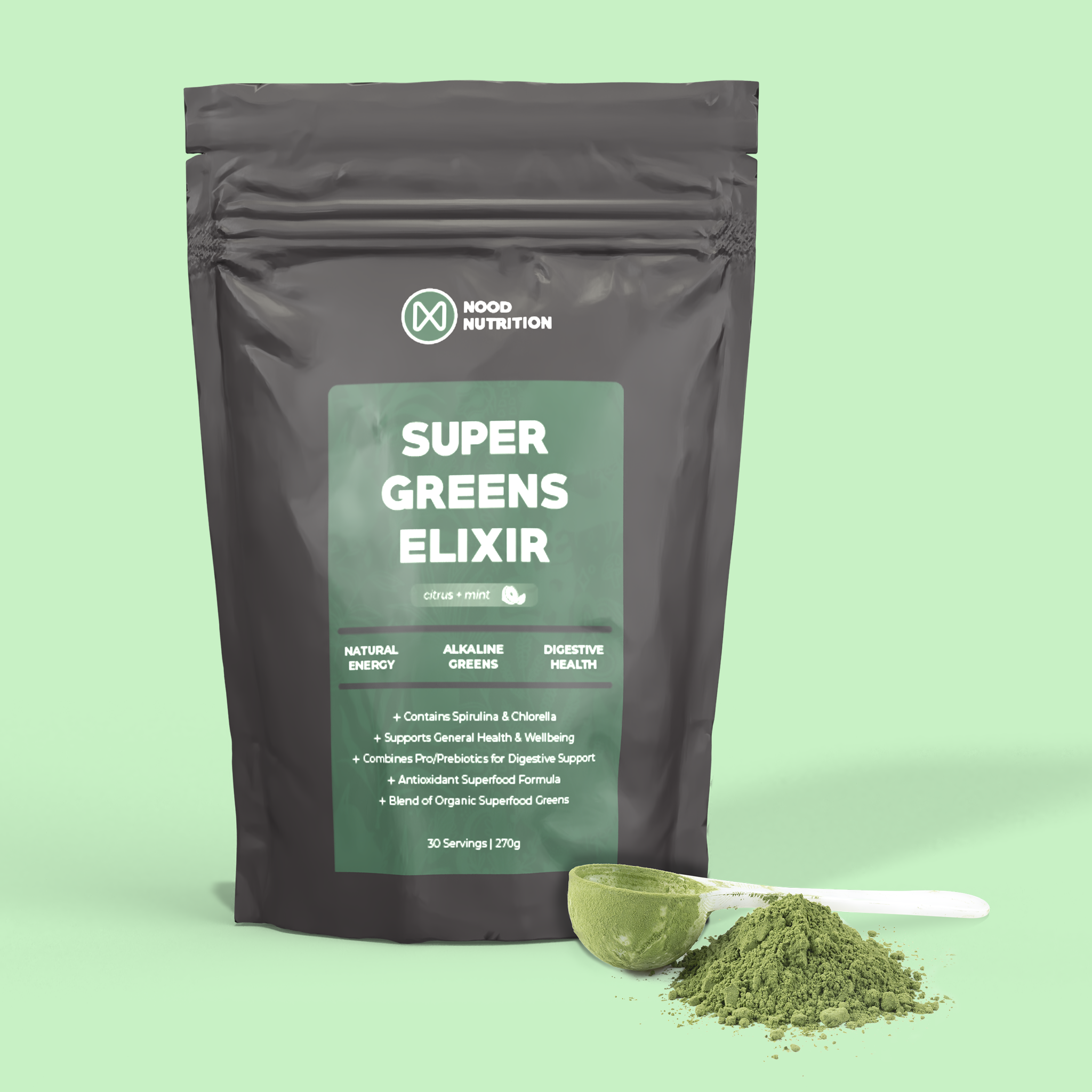 Super Greens Elixir | 270g Powder | Nood Nutrition – Nood Nutrition®