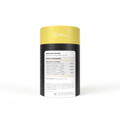 Mood, Focus & Wellbeing Supplement Rear Label | Nood Nutrition