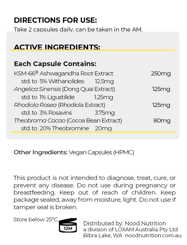 Mood Focus Wellbeing Rear Label Information