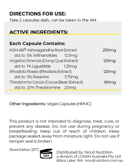 Mood Focus Wellbeing Rear Label Information