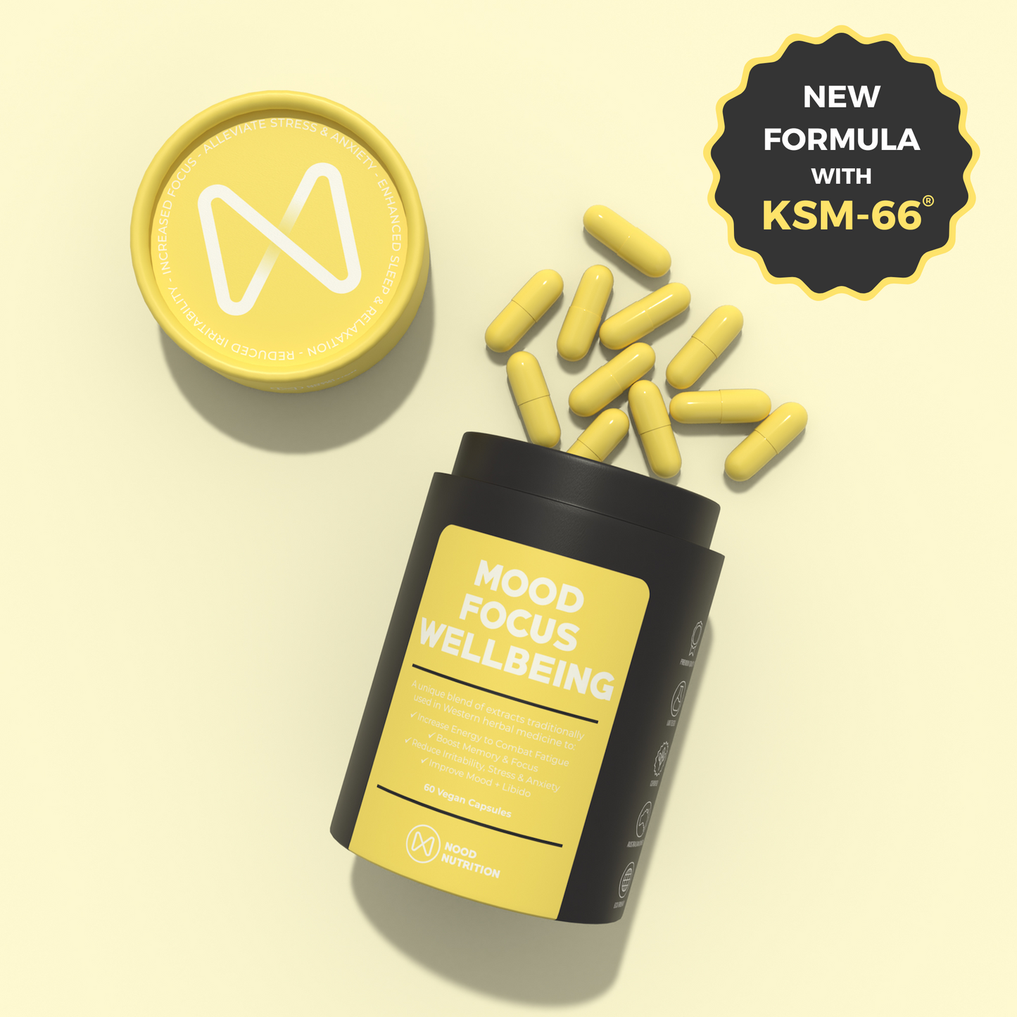Mood, Focus & Wellbeing Supplement photo - New Formula with KSM-66 Ashwagandha