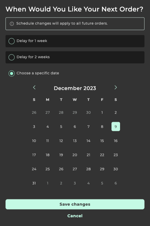 Edit your next Auto-Delivery date