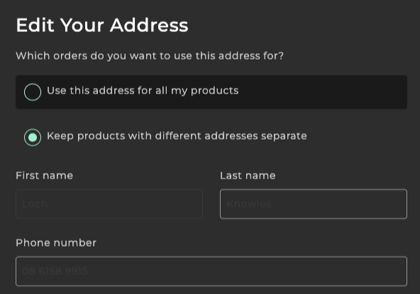 Edit your Auto-Delivery address